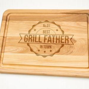 Grill Father In Town Hardwood Cutting Board..